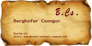Berghofer Csongor névjegykártya